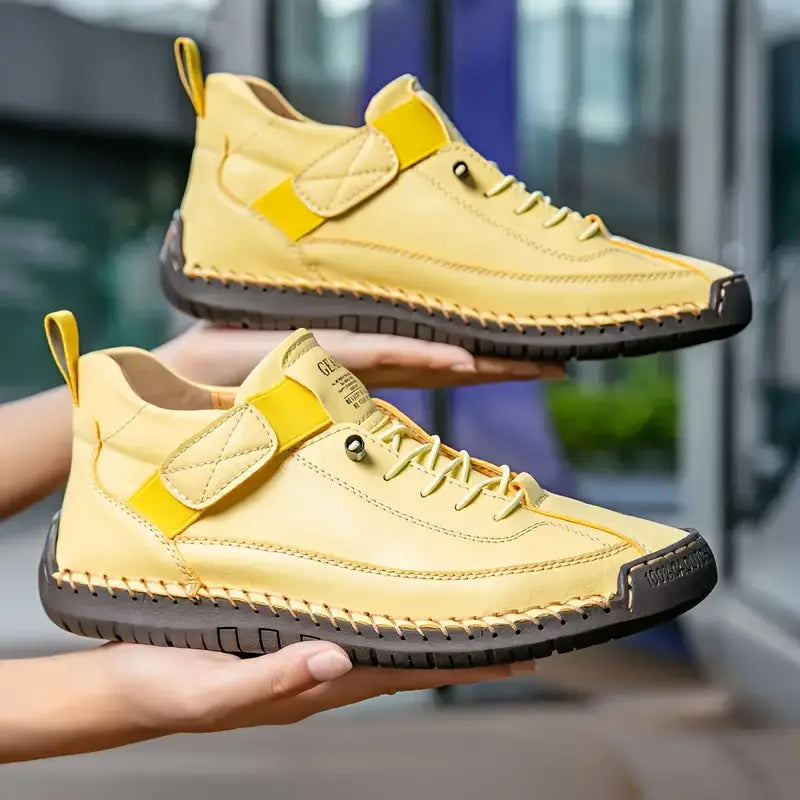 Leather Cushioned Lace-Up Orthopedic Support Everyday Trainers for Women