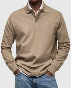 Cotton Long Sleeve Polo Shirt for Men