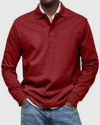 Cotton Long Sleeve Polo Shirt for Men