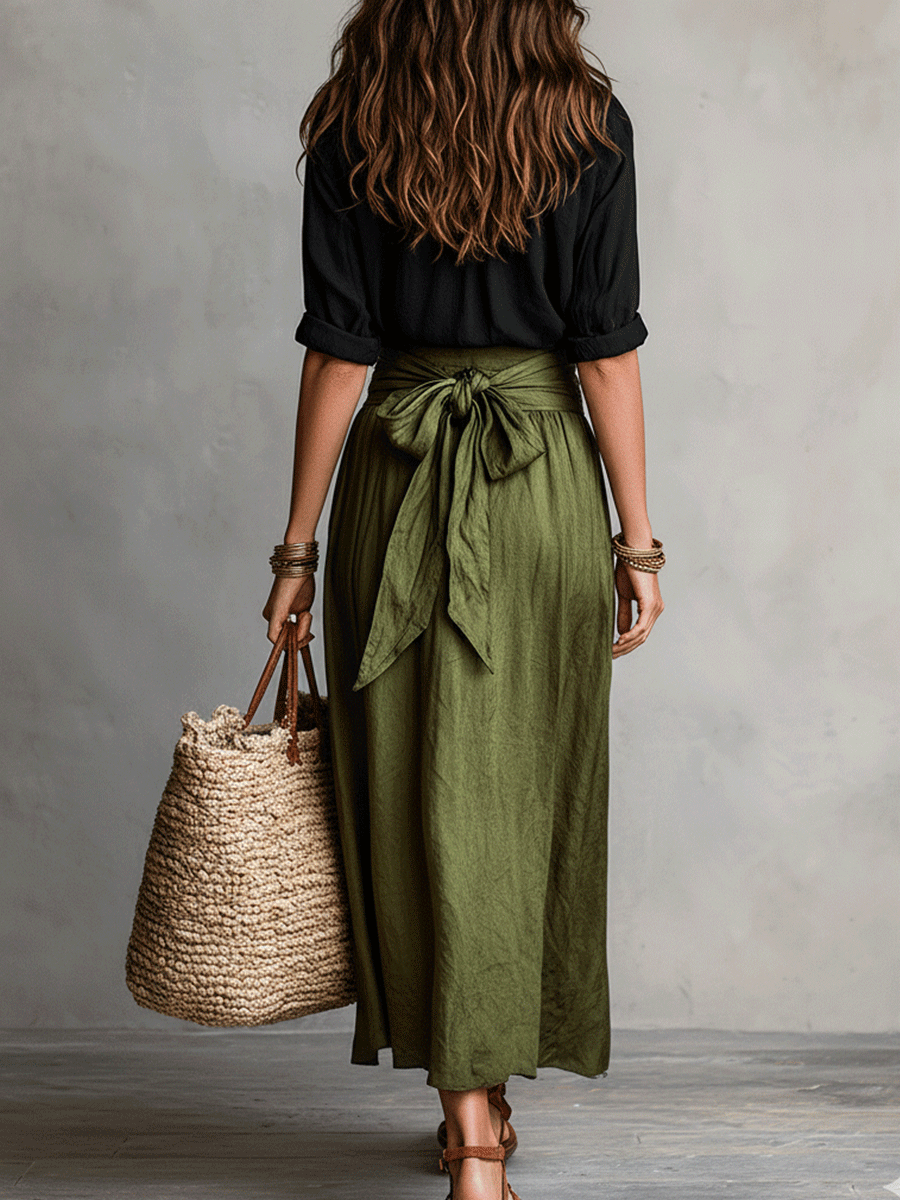 Flowy Two-Piece Skirt and Top Set for Women | Bohemian Summer Co-ord