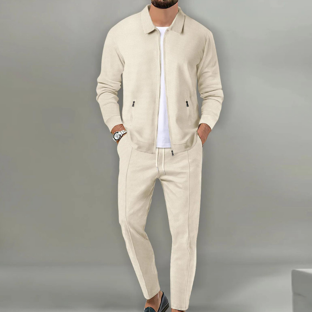 Casual Cardigan Style Top Set with Coordinated Pieces for Men