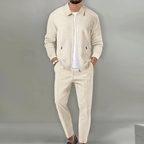 Casual Cardigan Style Top Set with Coordinated Pieces for Men