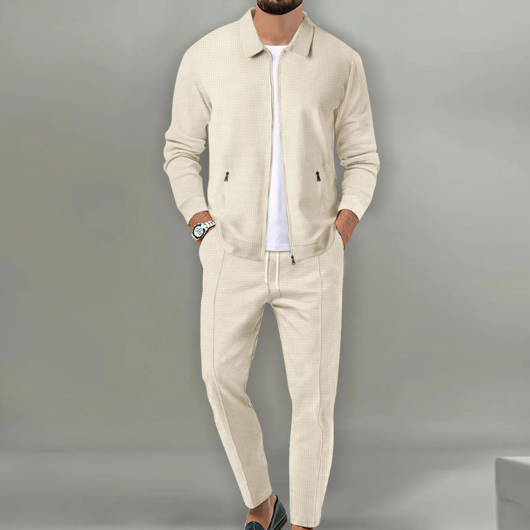 Casual Cardigan Style Top Set with Coordinated Pieces for Men