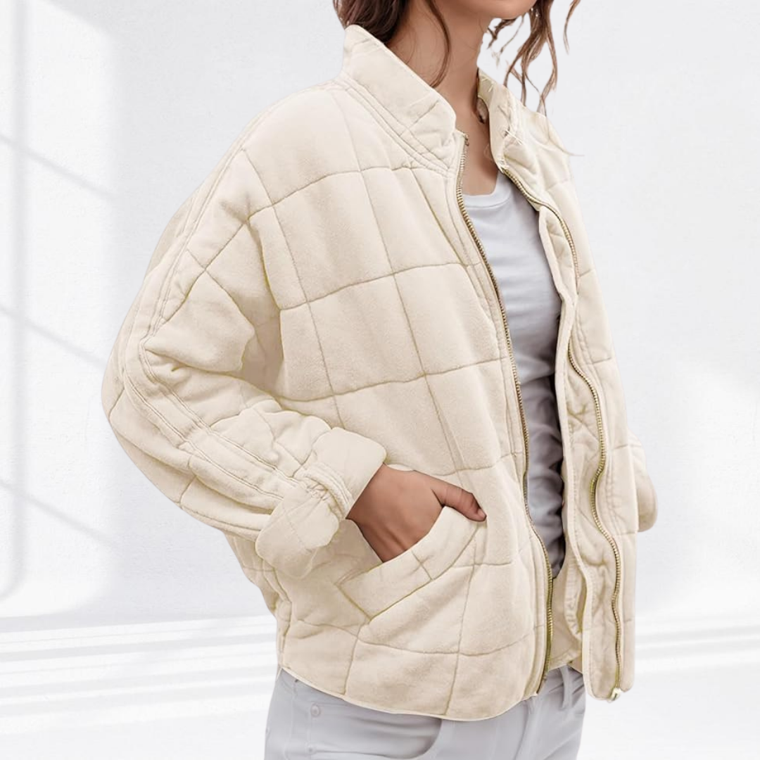 Quilted Lightweight Casual Jacket for Women | Wrinkle Resistant Machine Washable