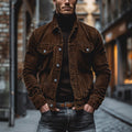 Men Jacket | Button front with chest pockets and ribbed texture