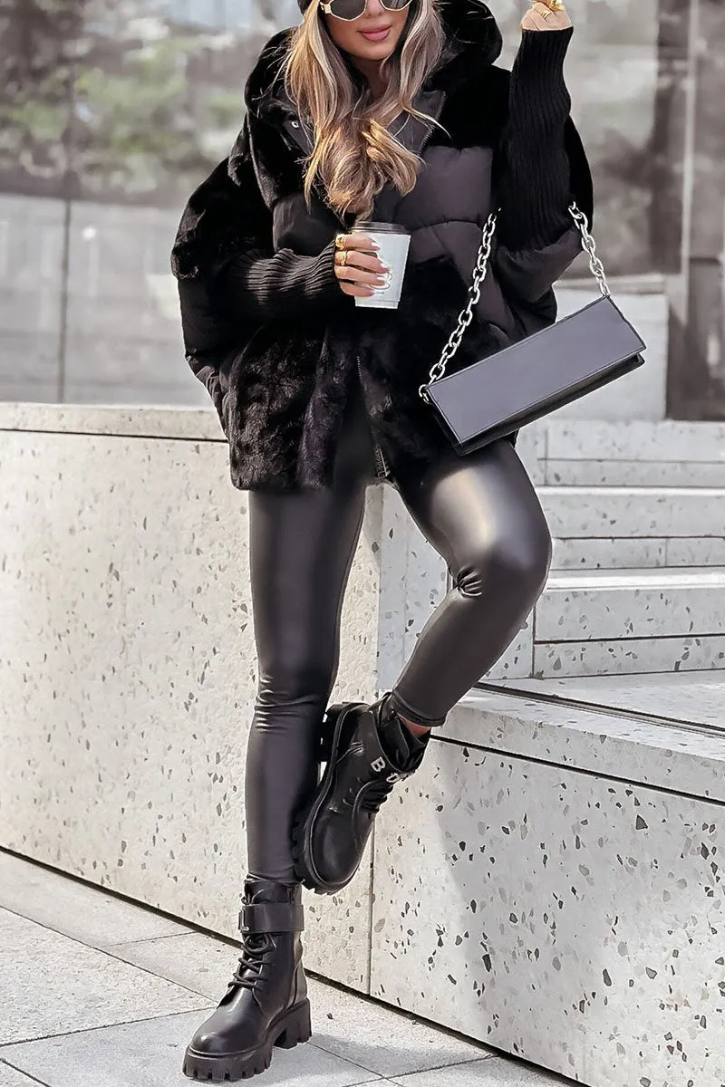 Plush Hooded Jacket for Women | Fleece Lined Winter Coat