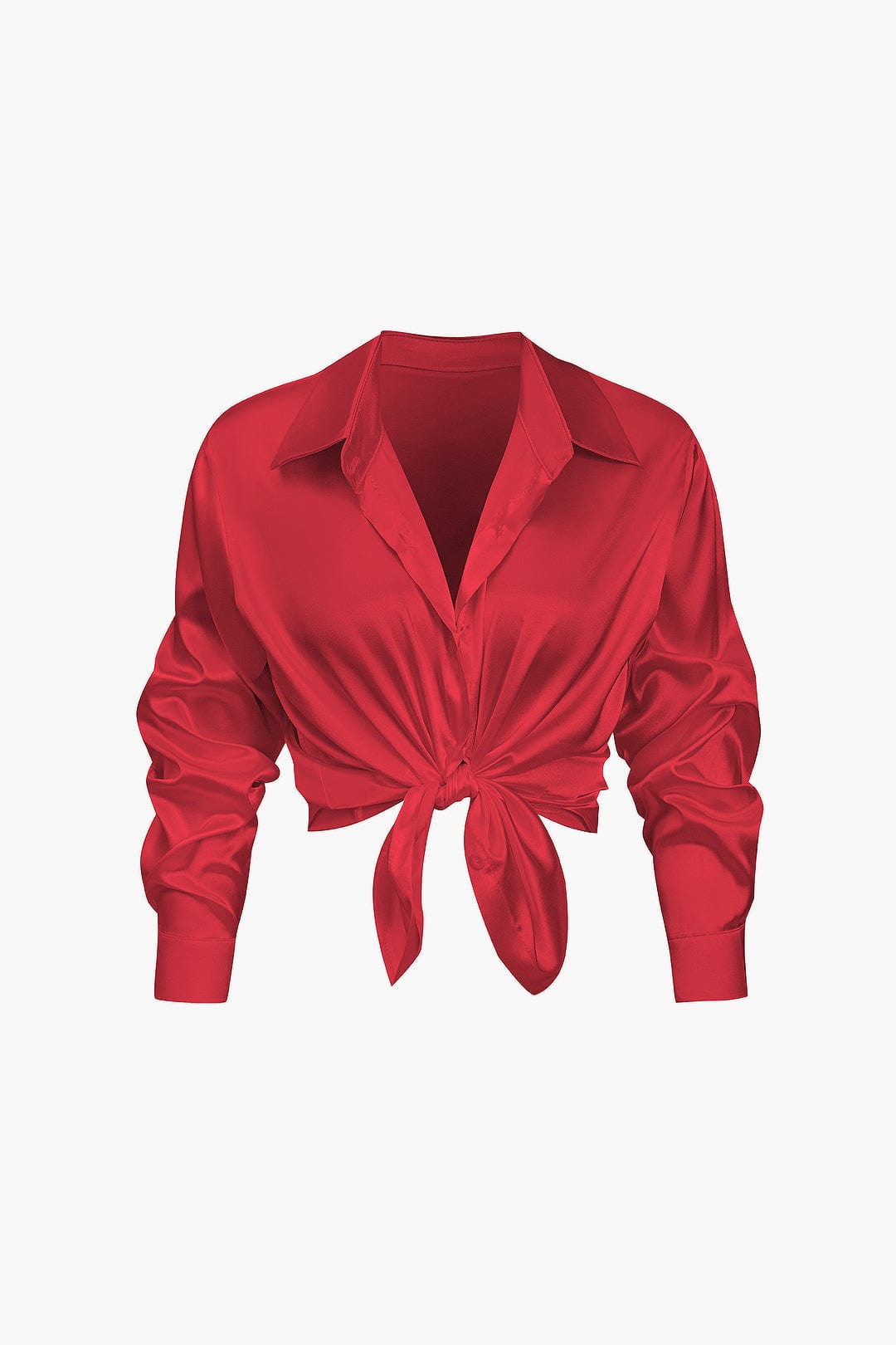 Women Blouse | Long sleeve with collar and front tie detail