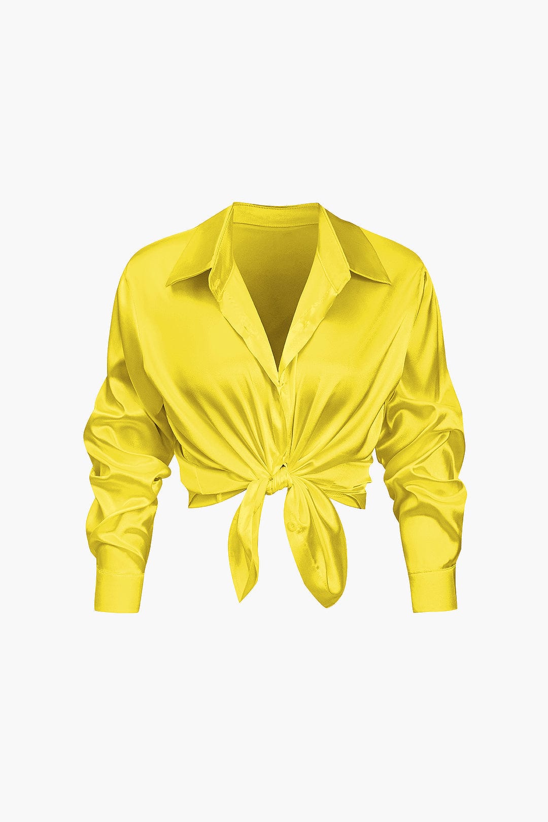 Women Blouse | Long sleeve with collar and front tie detail