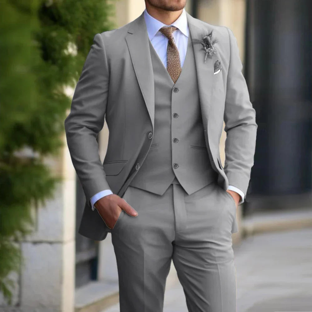 Champagne 3-Piece Suit for Men | Blazer Waistcoat and Trousers Set