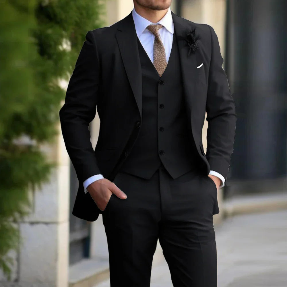 Champagne 3-Piece Suit for Men | Blazer Waistcoat and Trousers Set