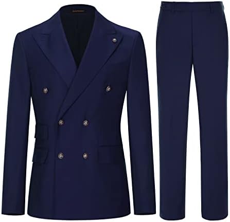 Double Breasted Slim Fit Two Piece Suit for Men | Wedding and Business Wear