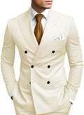 Slim Fit Double Breasted Peak Lapel Two Piece Suit for Men | Wedding and Prom