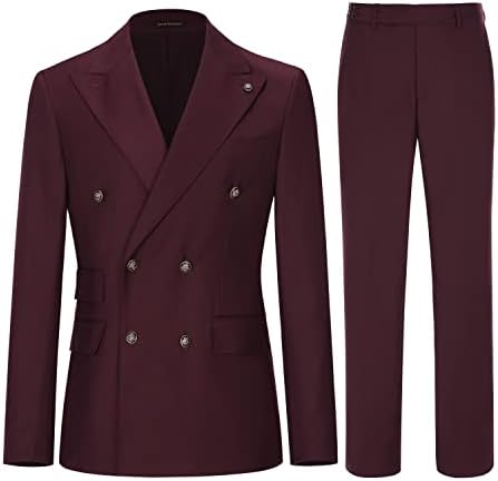 Double Breasted Slim Fit Two Piece Suit for Men | Wedding and Business Wear