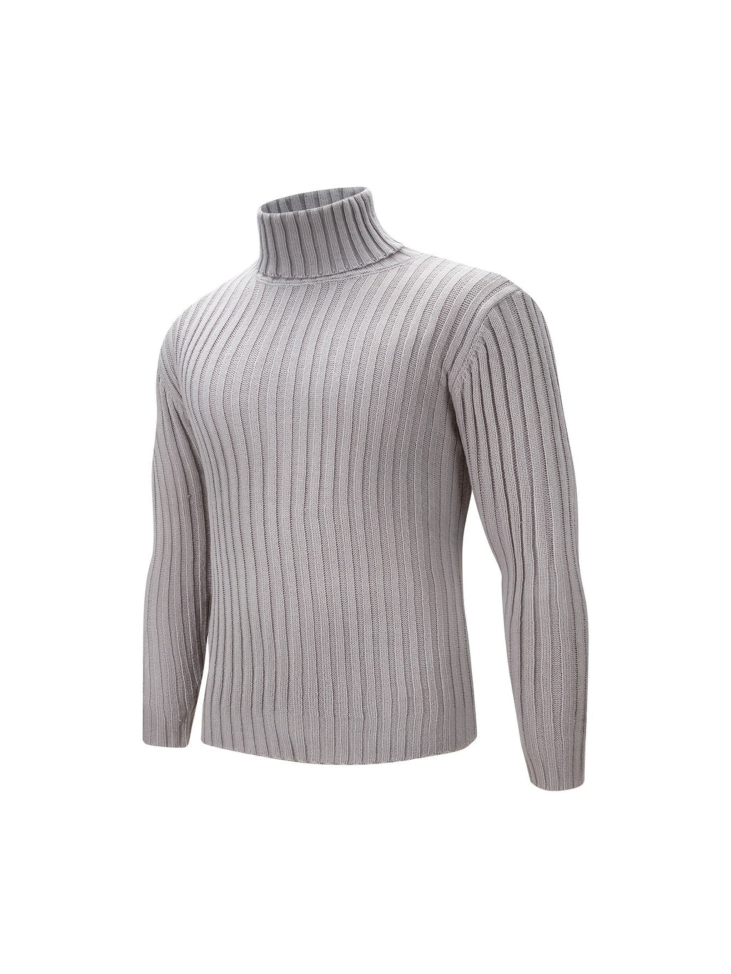 Textured Ribbed Knit High Neck Jumper for Men | Autumn and Winter Layer
