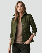 Quilted Stitch Button Front Lightweight Jacket for Women | Mid-Season Coat