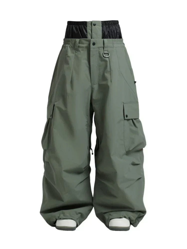 Baggy Wide Leg Cargo Snowboard Trousers for Men | Loose Fit Winter Sports Style