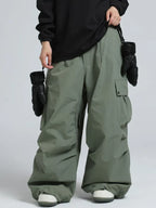 Baggy Wide Leg Cargo Snowboard Trousers for Men | Loose Fit Winter Sports Style