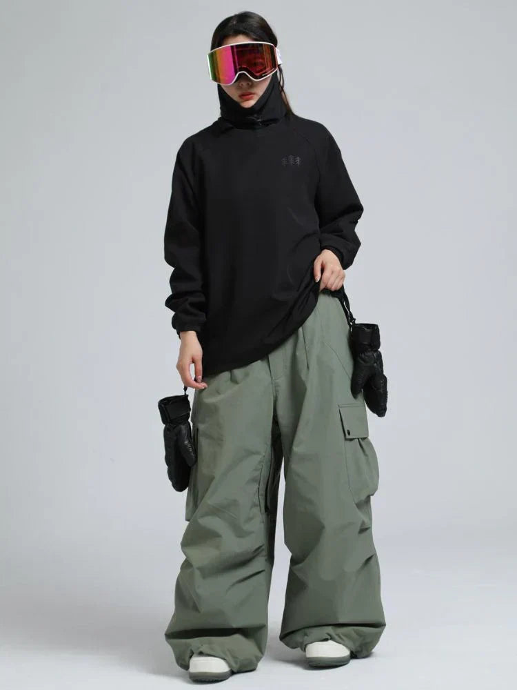 Baggy Wide Leg Cargo Snowboard Trousers for Men | Loose Fit Winter Sports Style