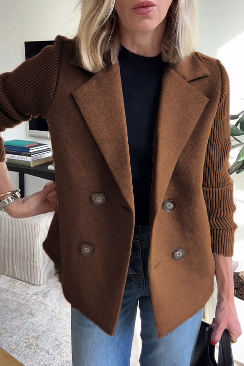 Knit Double Breasted Blazer for Women | Smart Casual All Season
