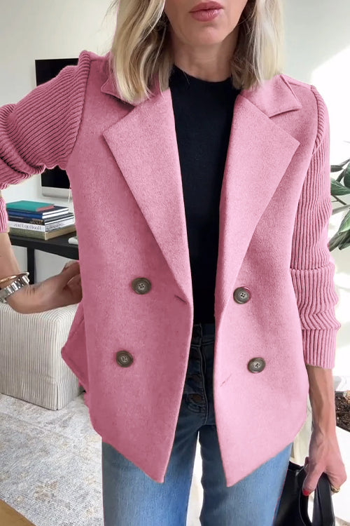 Knit Double Breasted Blazer for Women | Smart Casual All Season