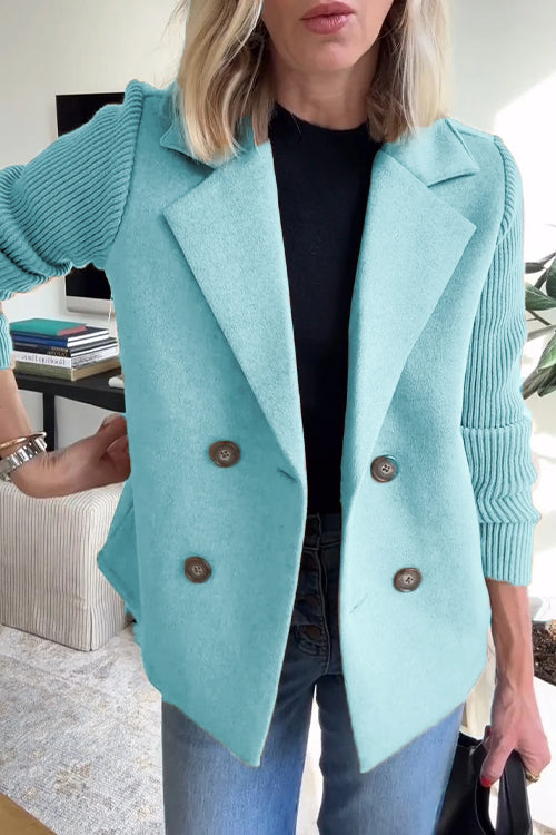 Knit Double Breasted Blazer for Women | Smart Casual All Season