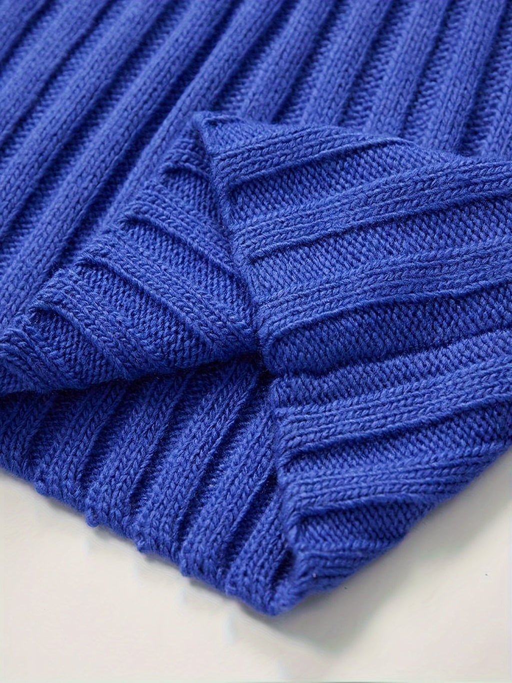Textured Ribbed Knit High Neck Jumper for Men | Autumn and Winter Layer