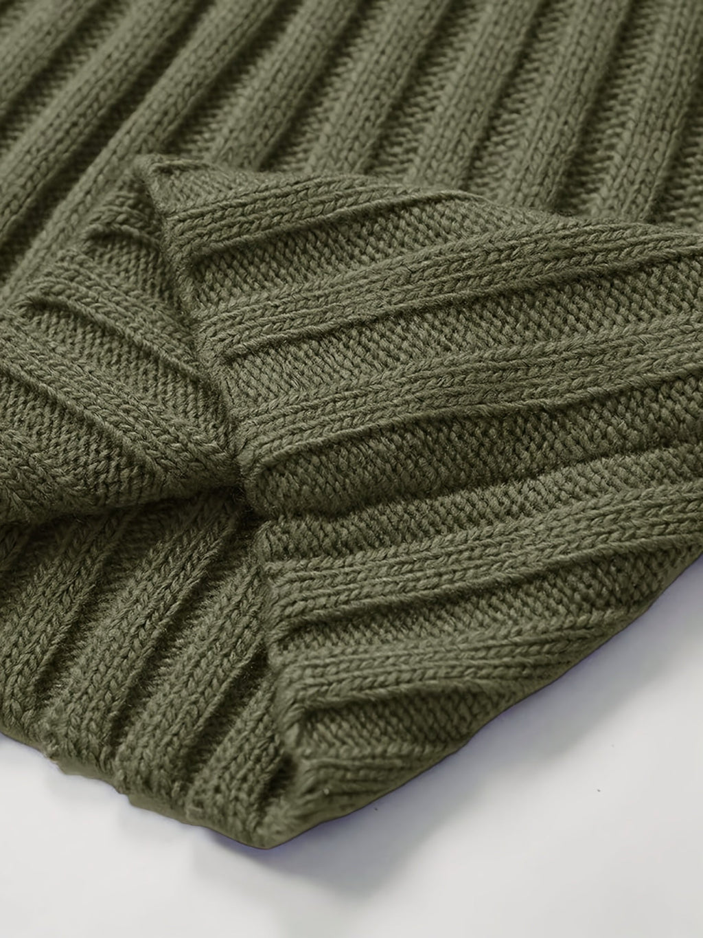 Textured Ribbed Knit High Neck Jumper for Men | Autumn and Winter Layer