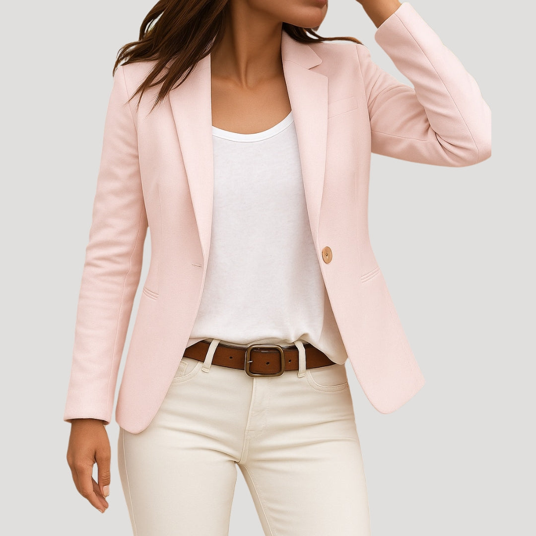 Women Blazer | Fitted cut with single-button closure and lapel collar