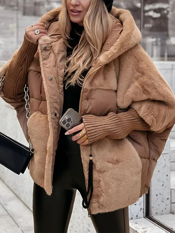 Plush Hooded Jacket for Women | Fleece Lined Winter Coat