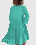 Floral Print Bell Sleeve V-Neck Dress for Women | Summer Boho