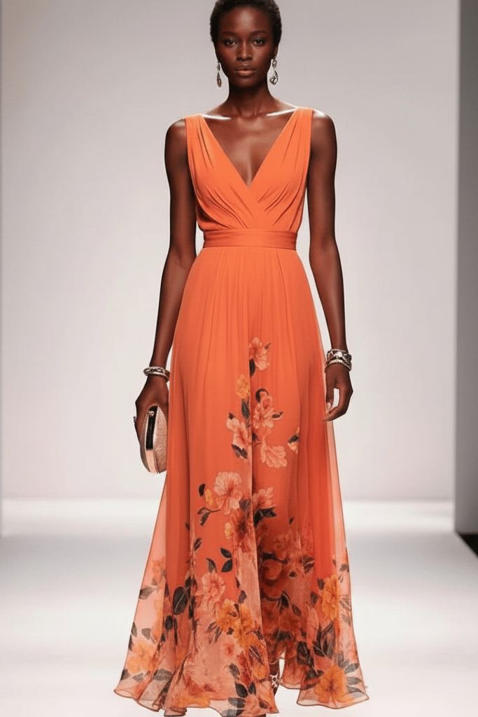 Floral Print Maxi Dress for Women | Lightweight Summer Occasion