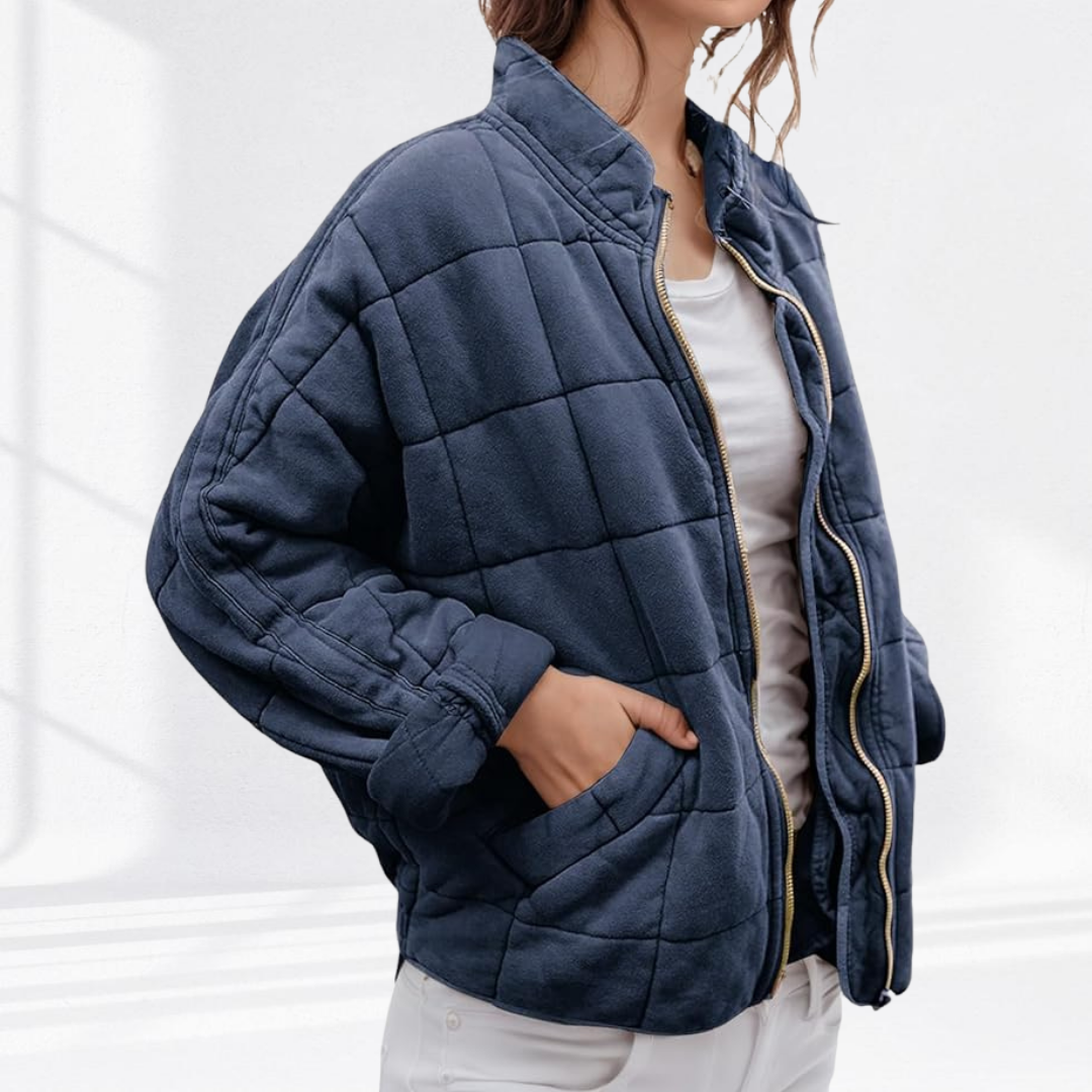 Quilted Lightweight Casual Jacket for Women | Wrinkle Resistant Machine Washable