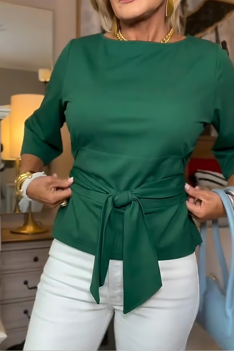 Bow Waist Tie Top for Women | Adjustable Fitted Style