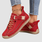 Leather Cushioned Lace-Up Orthopedic Support Everyday Trainers for Women