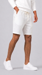 Linen Relaxed Fit Shorts for Men | Elasticated Drawstring Waist