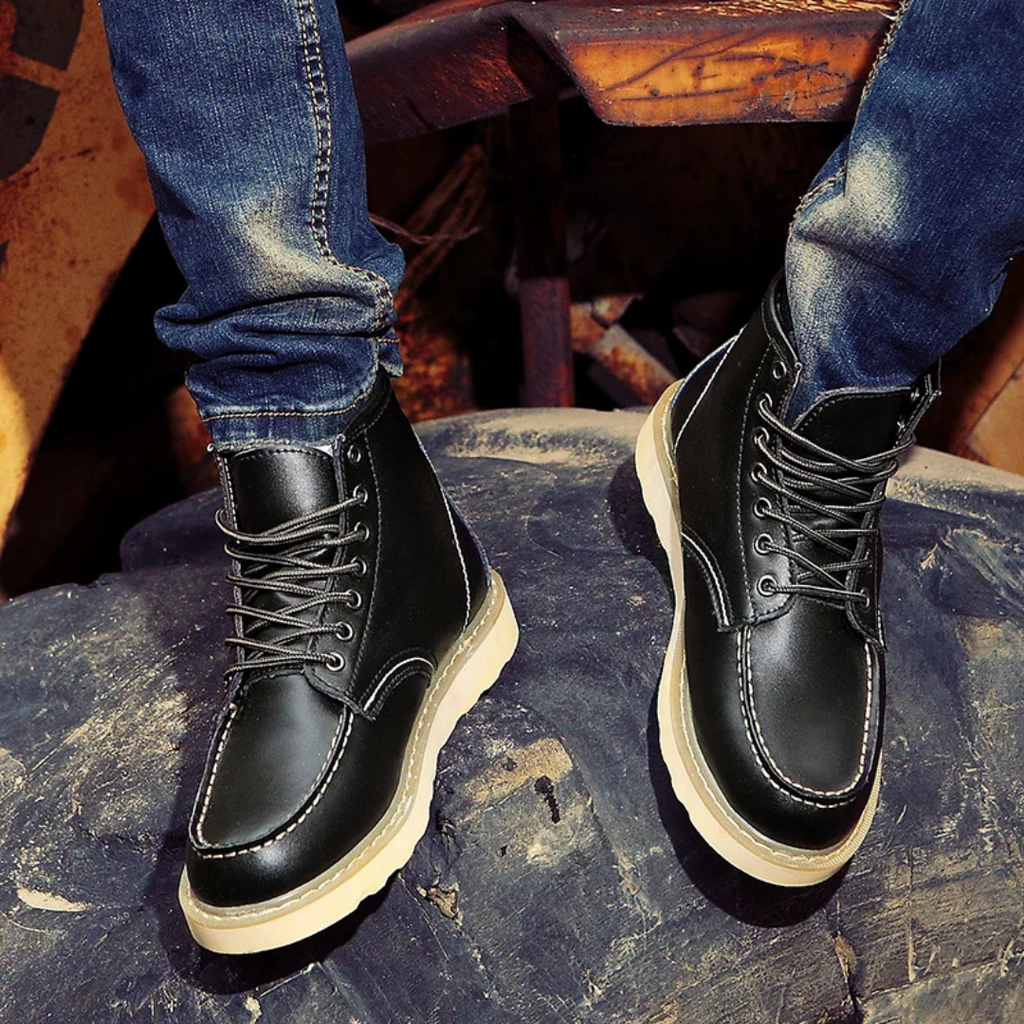 Brown Lace-Up Ankle Boots for Men | Vintage Style