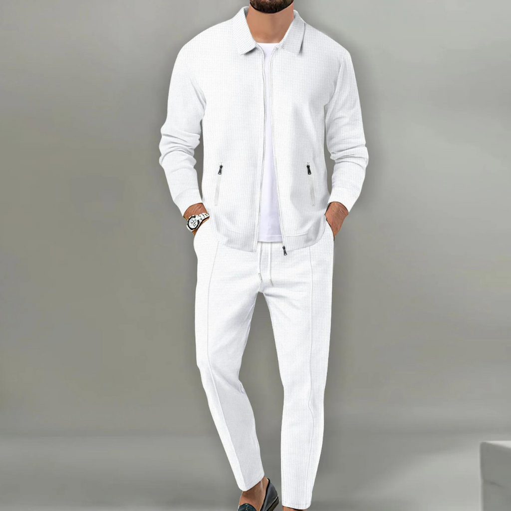 Casual Cardigan Style Top Set with Coordinated Pieces for Men