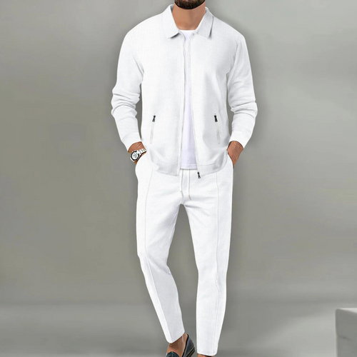 Casual Cardigan Style Top Set with Coordinated Pieces for Men