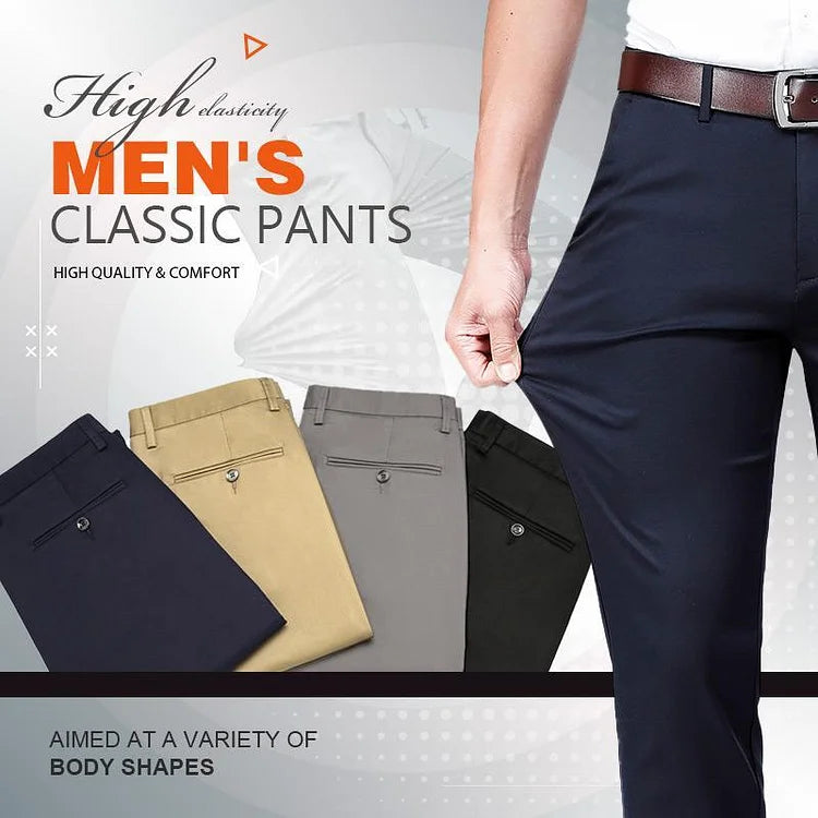 Stretch Loose Fit Trousers with Elastic Waist for Men | Work and Casual Wear