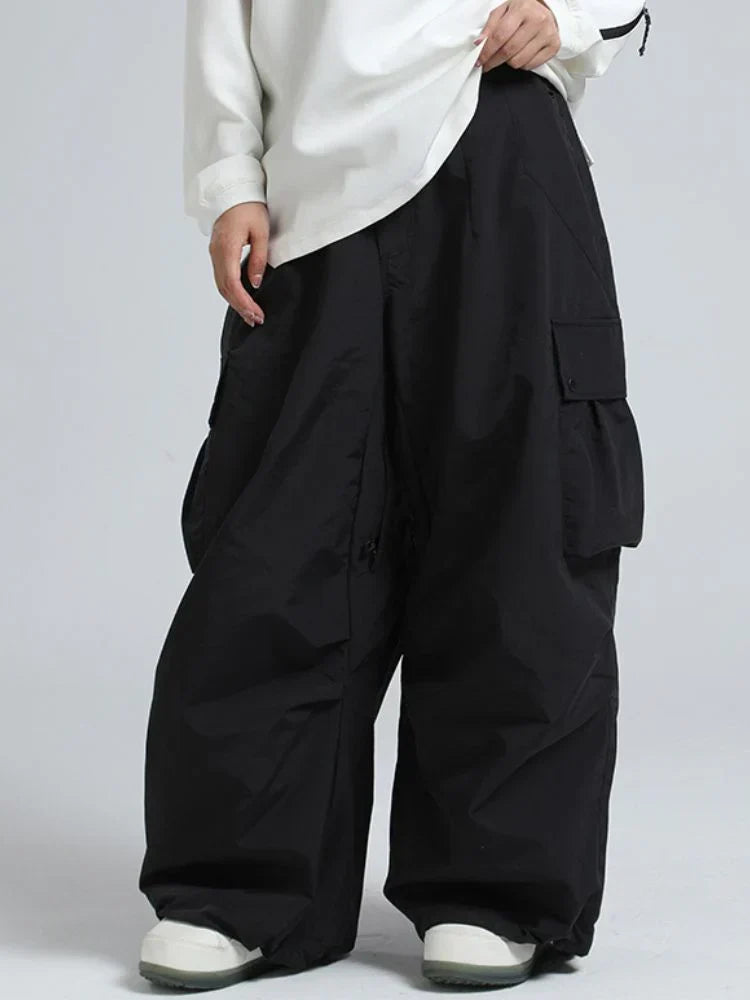 Baggy Wide Leg Cargo Snowboard Trousers for Men | Loose Fit Winter Sports Style