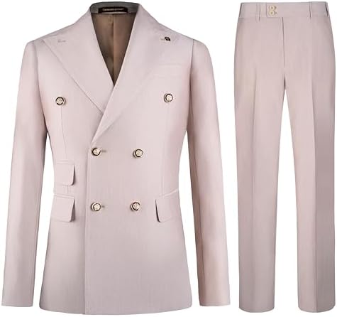 Double Breasted Slim Fit Two Piece Suit for Men | Wedding and Business Wear