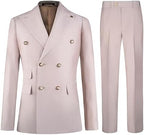Double Breasted Slim Fit Two Piece Suit for Men | Wedding and Business Wear
