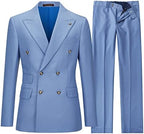 Double Breasted Slim Fit Two Piece Suit for Men | Wedding and Business Wear