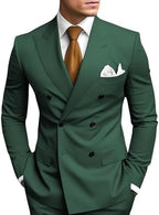 Slim Fit Double Breasted Peak Lapel Two Piece Suit for Men | Wedding and Prom