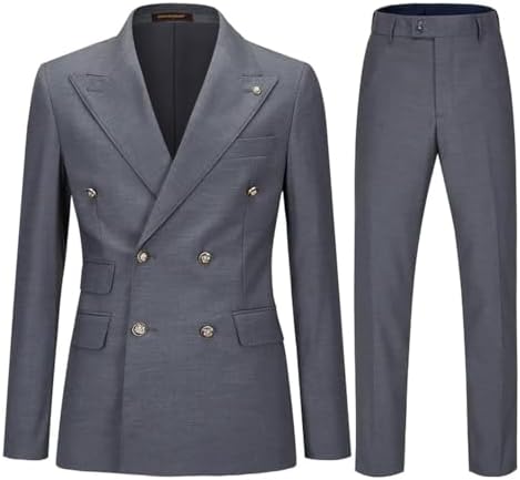 Double Breasted Slim Fit Two Piece Suit for Men | Wedding and Business Wear