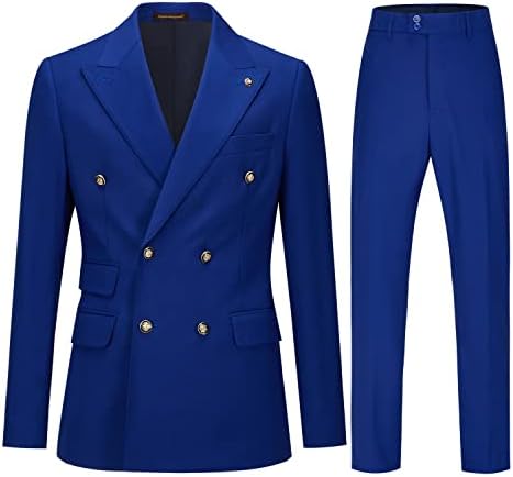 Double Breasted Slim Fit Two Piece Suit for Men | Wedding and Business Wear