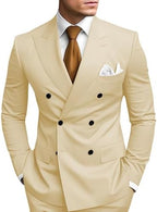 Slim Fit Double Breasted Peak Lapel Two Piece Suit for Men | Wedding and Prom