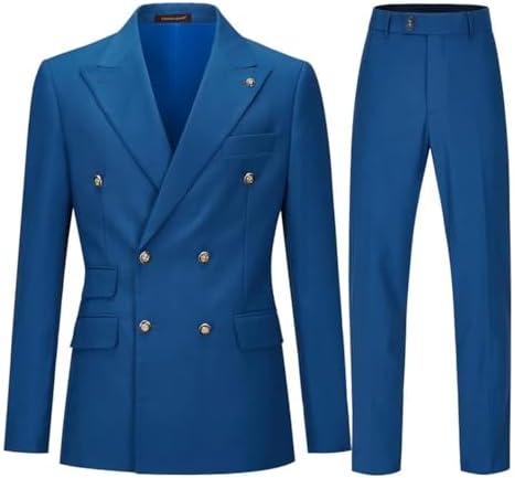 Double Breasted Slim Fit Two Piece Suit for Men | Wedding and Business Wear