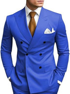 Slim Fit Double Breasted Peak Lapel Two Piece Suit for Men | Wedding and Prom