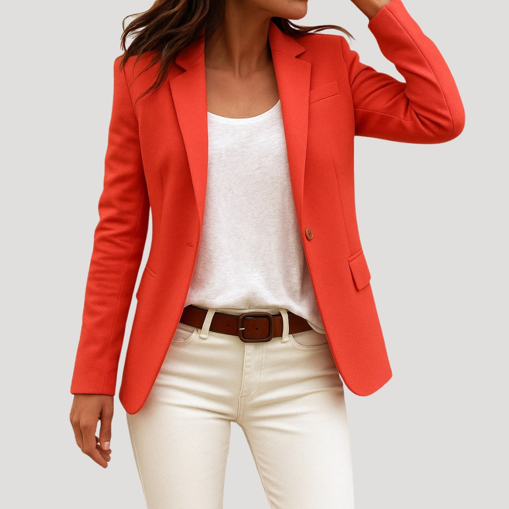 Women Blazer | Fitted cut with single-button closure and lapel collar